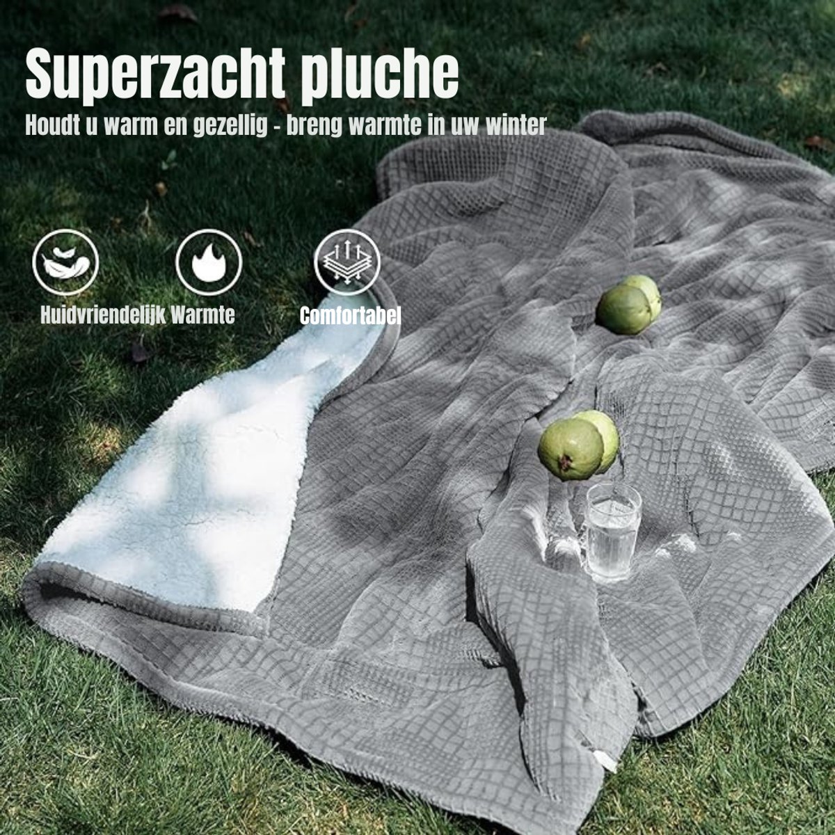 Zyrex® Elektrische Deken 2 Persoons Grijs 160x130 cm - afbeelding 2