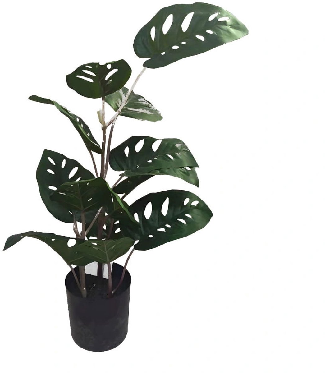 Buitengewoon Boet Monstera monkey mask 47 cm kunstplant Buitengewoon de Boet groen
