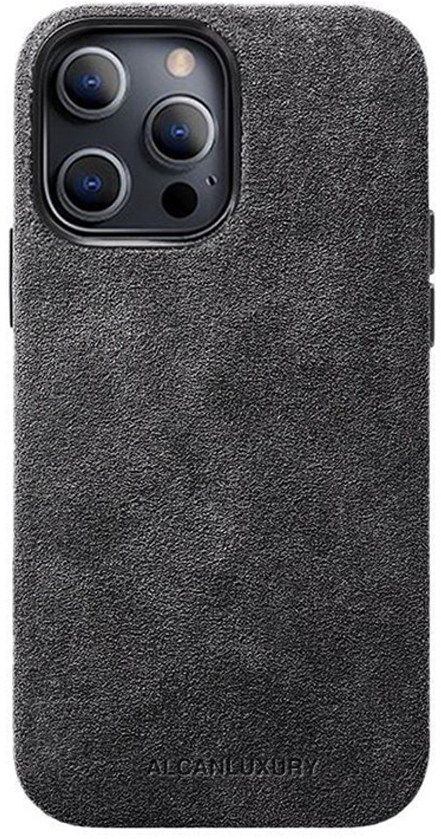 Alcanluxury Alcantara telefoonhoesje geschikt voor Apple iPhone 13 Pro - Space Grey