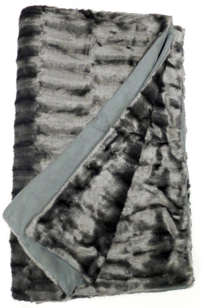 Lavandoux - Bont Plaid - Imitatiebont - Suèdine - Silver Mink - 130x170