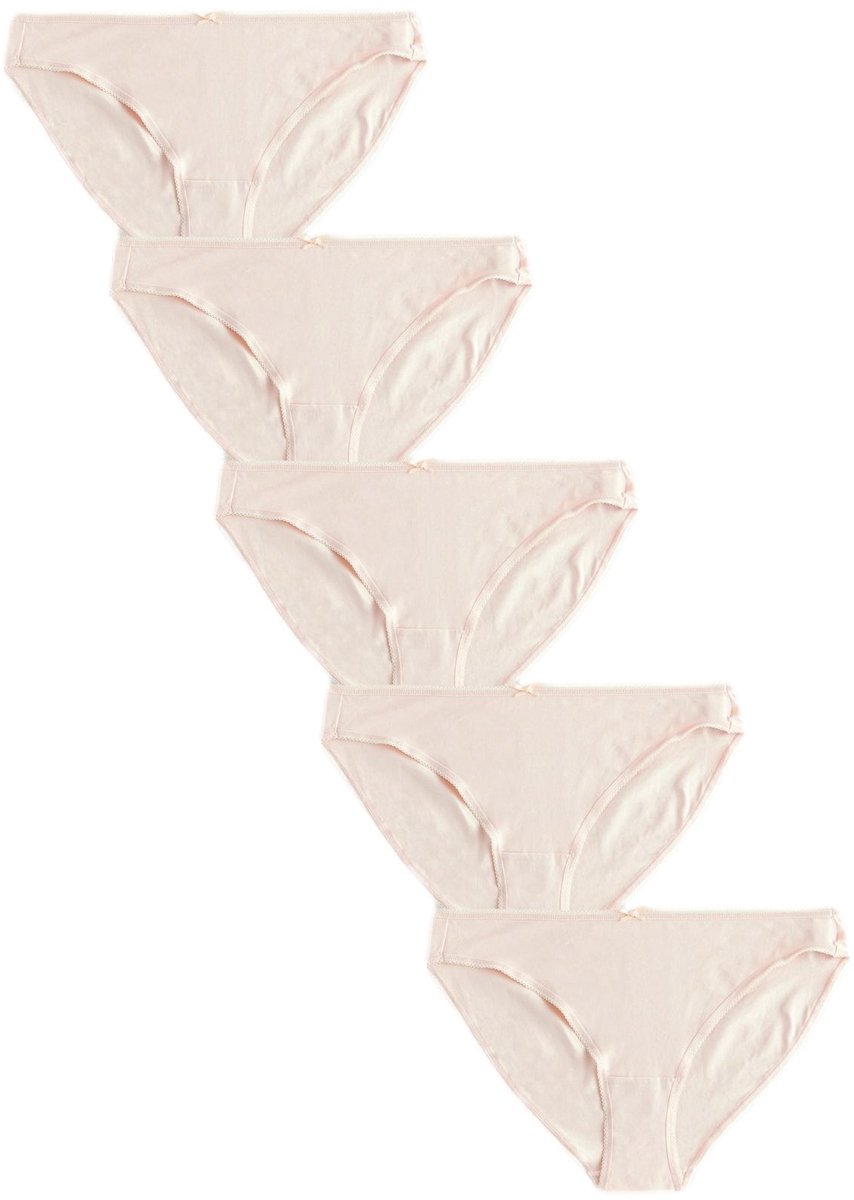 Next - Dames - Set van 5 hoog uitgesneden slips met hoog katoenpercentage - Huidkleur