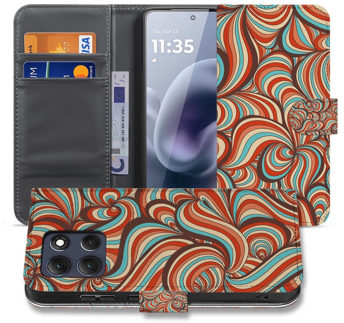 Motorola Moto G86 Book Case Hoesje Retro