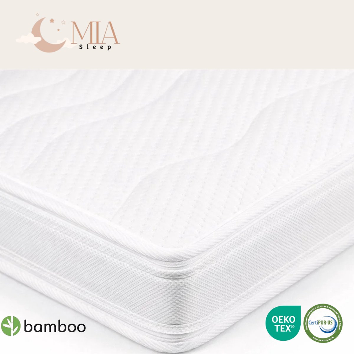 MIA Sleep Topdekmatras XXL - Hotel Topper 180x220 - Crica 12 cm dik - Luxe Bamboo Hoes - HR Koudschuim Hybride GEL - Orthopedisch - Afritsbaar