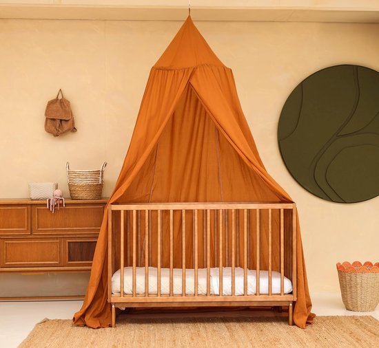 Karamel Hemeltje voor Kinderkamer - Klamboe voor Wieg, Bed & Speelkamer - Hemel Sluier voor Babybed - Rond Hemelbed voor Baby — afbeelding 2