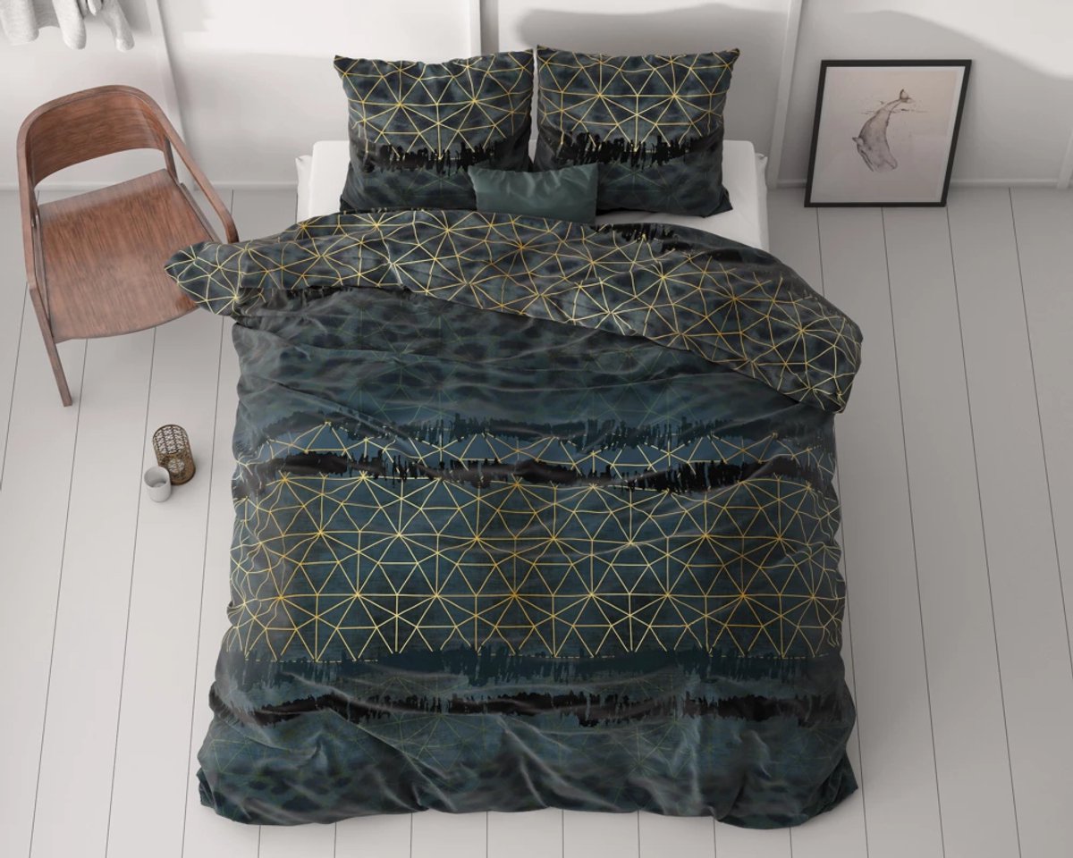 Sleeptime Dekbedovertrek Leopard deco Donker Groen 240 x 200/220 - 2 kussenslopen 60x70 - Lits-Jumeaux