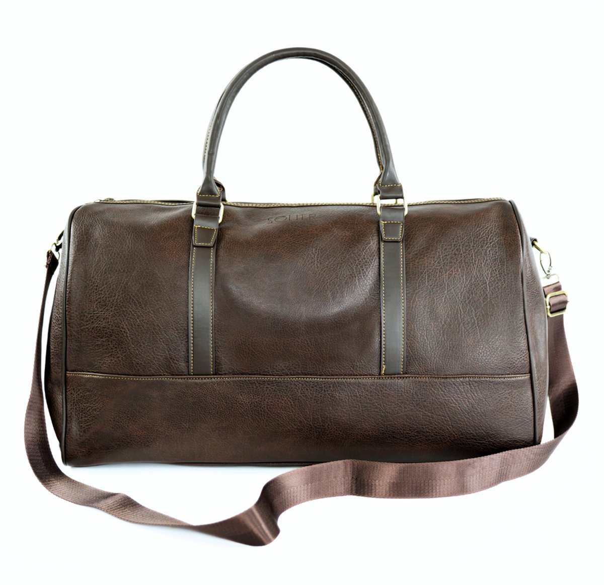Solier S37 Astrin - Weekendtas sporttas - Handbagage geschikt - Schouderriem verstelbaar - Bruin