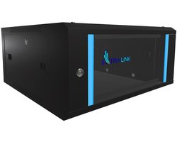 Extralink 4U 600x600 Rackkast 19" Wandkast Zwart Voor Netwerkapparatuur