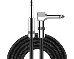Gitaarkabel - Instrumentkabel - Kabel Gitaar - 3 Meter - 6,35mm - Haaks