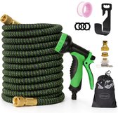 Ceruzo Flexibele Tuinslang tot 30 meter - incl. Sproeikop 10 standen - Koppelstukken - Slanghouder