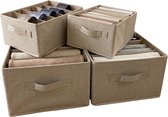 Ensemble d'Organizer de Vêtements 4 Pièces - Boîtes de Rangement pour Garde-robe & Tiroir - Pliable - Beige - Rangement pour Chaussettes, Sous-vêtements & T-shirts 2. L'Accent sur l'Ordre