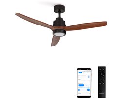 CREATE - Stille plafondventilator van 40 W met technische ABS-bladen, verkrijgbaar in verschillende maten - S - Met licht - WIFI - WIND STYLANCE