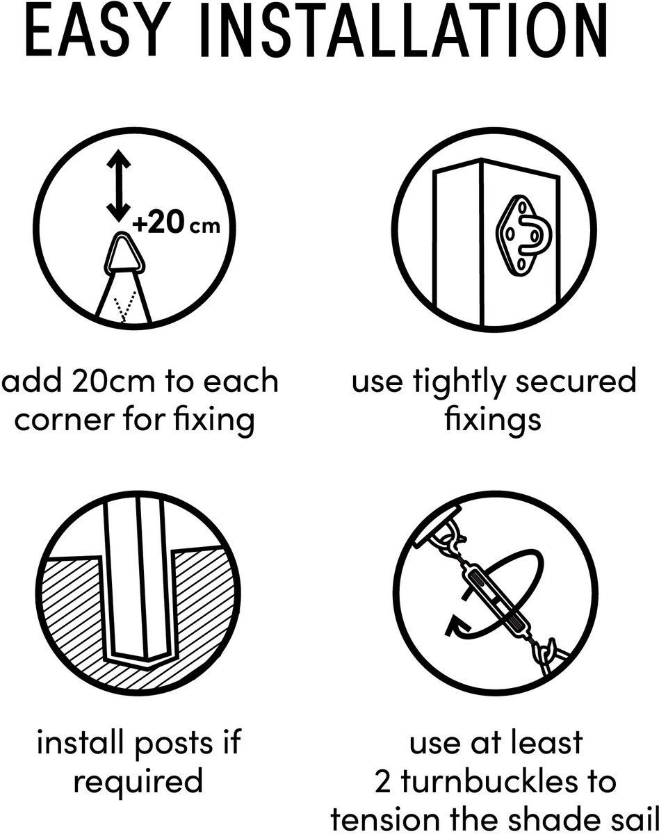 Platinum Fixing Kit for Triangular Shade Sail