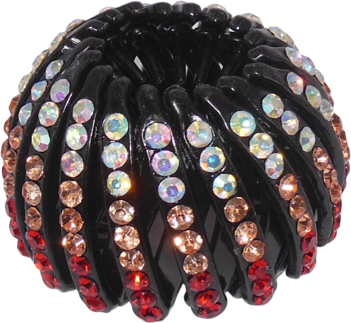 Knot klem rode tinten met strass