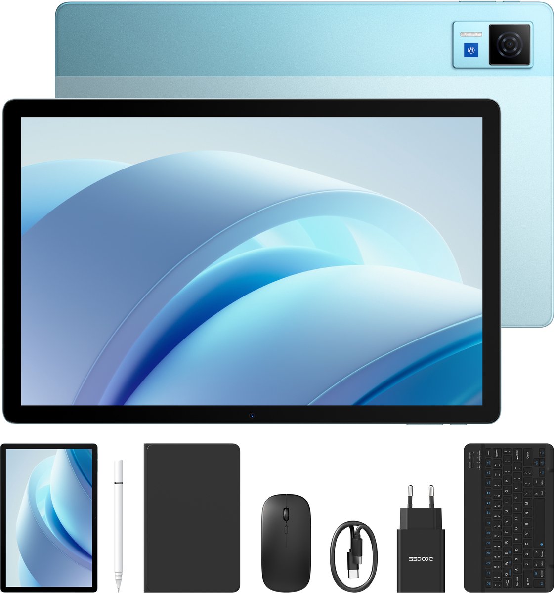 DOOGEE U13 VIP Tablet - 13 inch - 32GB RAN - 256GB ROM - 11000mAh - Android 16 - Face ID - GPS - Blauw