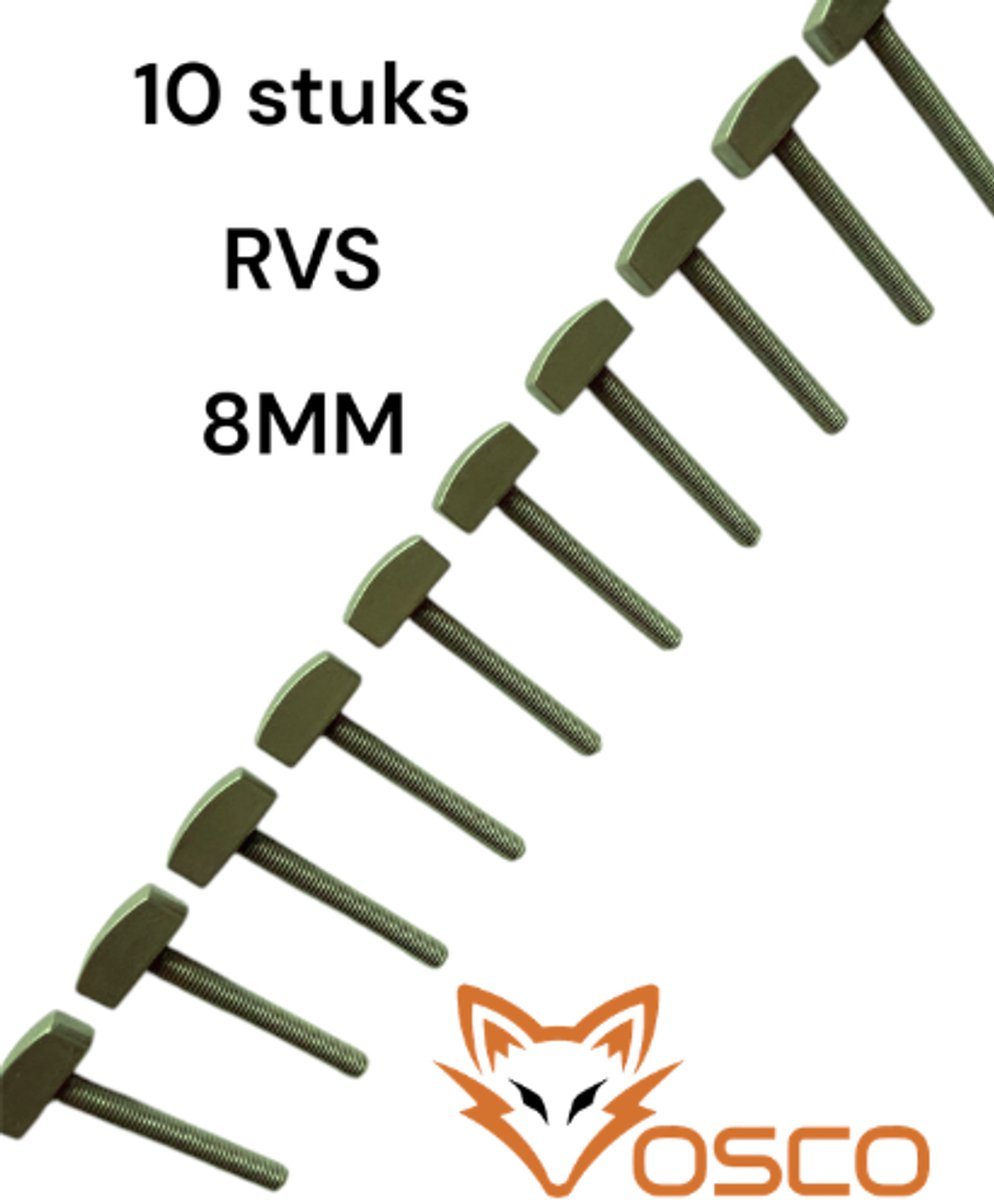 10 stuks Voegpen RVS 8 mm - M6 - Vosco®- pointerstift