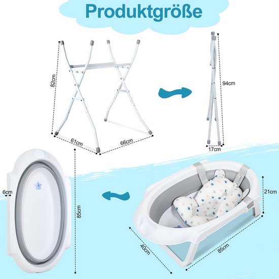 Baby badje met Standaard - Babybad Set Compleet - Voor Jongens en Meisjes - Babybadkamer van Merkloos — afbeelding 5