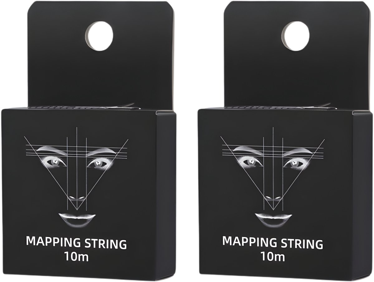 Henna Brows Mapping String - Microblading - 10m - Voorgeïnkt - 2 stuks - Zwart