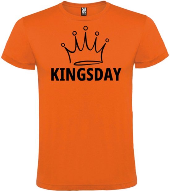 Koningsdag - Oranje T-Shirt met Feestelijke Tekst - Kingsday - Maat 5XL