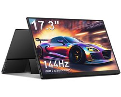 Gloovon® Draagbare Monitor - 16 inch 2.5K 144Hz - Met Standaard HDMI & USB-C - 500 nits IPS Scherm - 2560x1600 - Zwart
