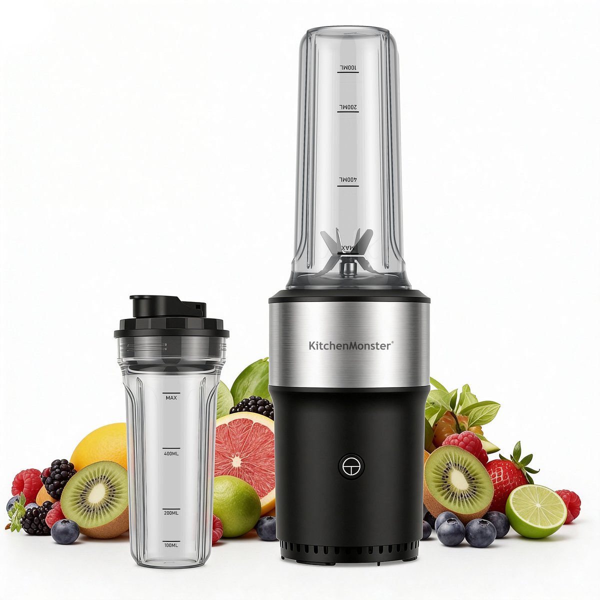 KitchenMonster Blender 900W - Smoothie Maker met 2 Draagbare Bekers To Go – foto 2