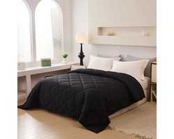Hoesloos Dekbed - 200x200cm – Wasbaar, Ademend en Zacht – Zwart