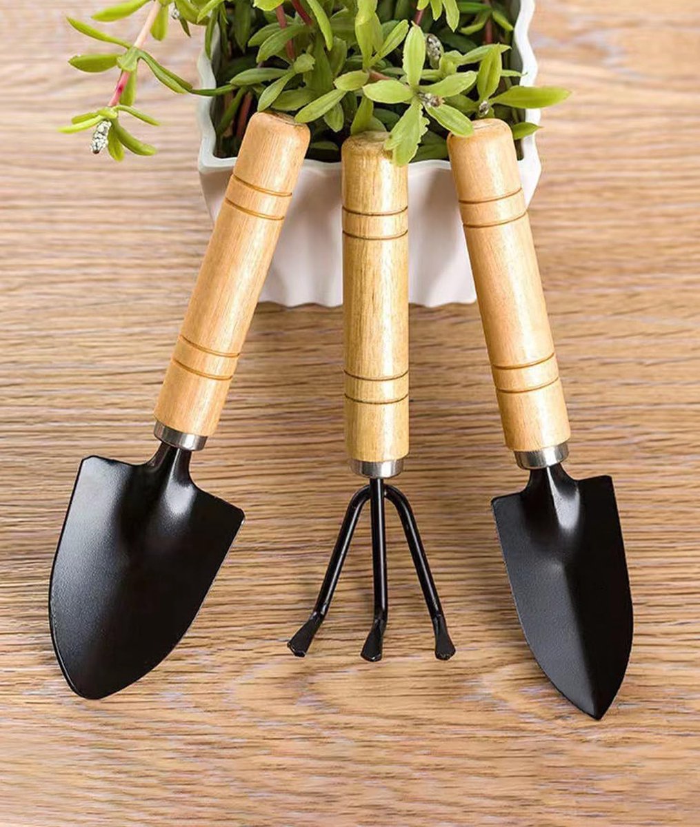 Mini tuingereedschap - Mini tuinhark, schep en spade 3-delige set