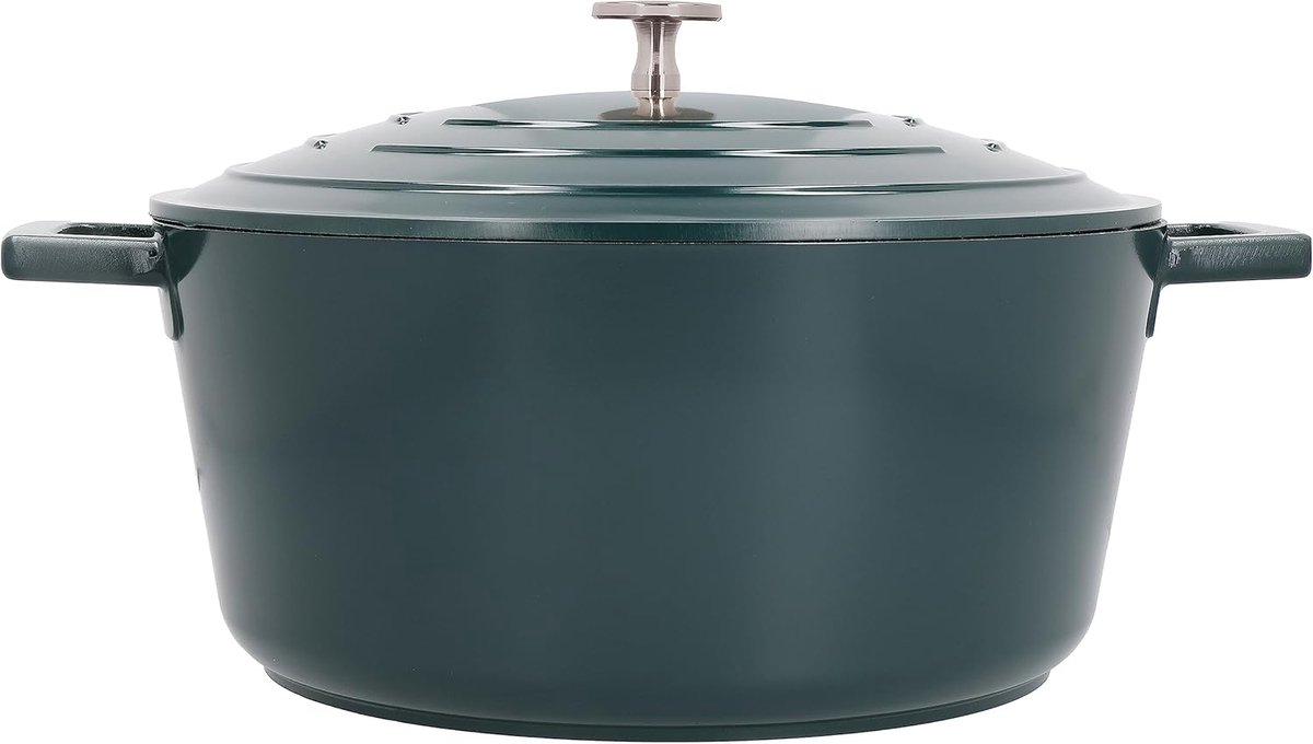 Gegoten Aluminium Braadpan Rond met Deksel - Krasbestendig & Ovenbestendig