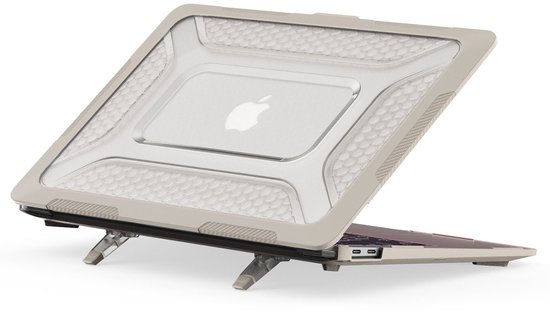 Turtle Shift Laptopcover Shield geschikt voor MacBook Air 13' inch - 2020 en 2018 - A2337 / A2179 / A1932 - Beige