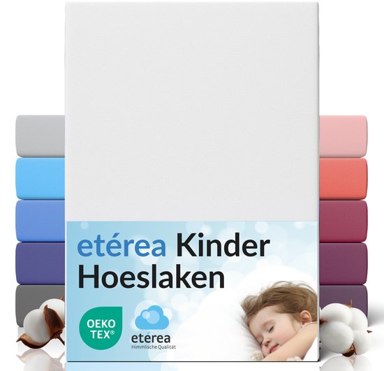 Hoeslaken en jersey etérea 80x160 - 80x180 cm Oekotex Made in Green - 100% coton - Wit