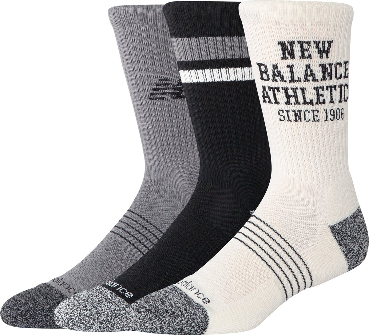 New Balance Active Graphic Crew Socks 3 Pack Unisex Sportsokken - ASSORTED