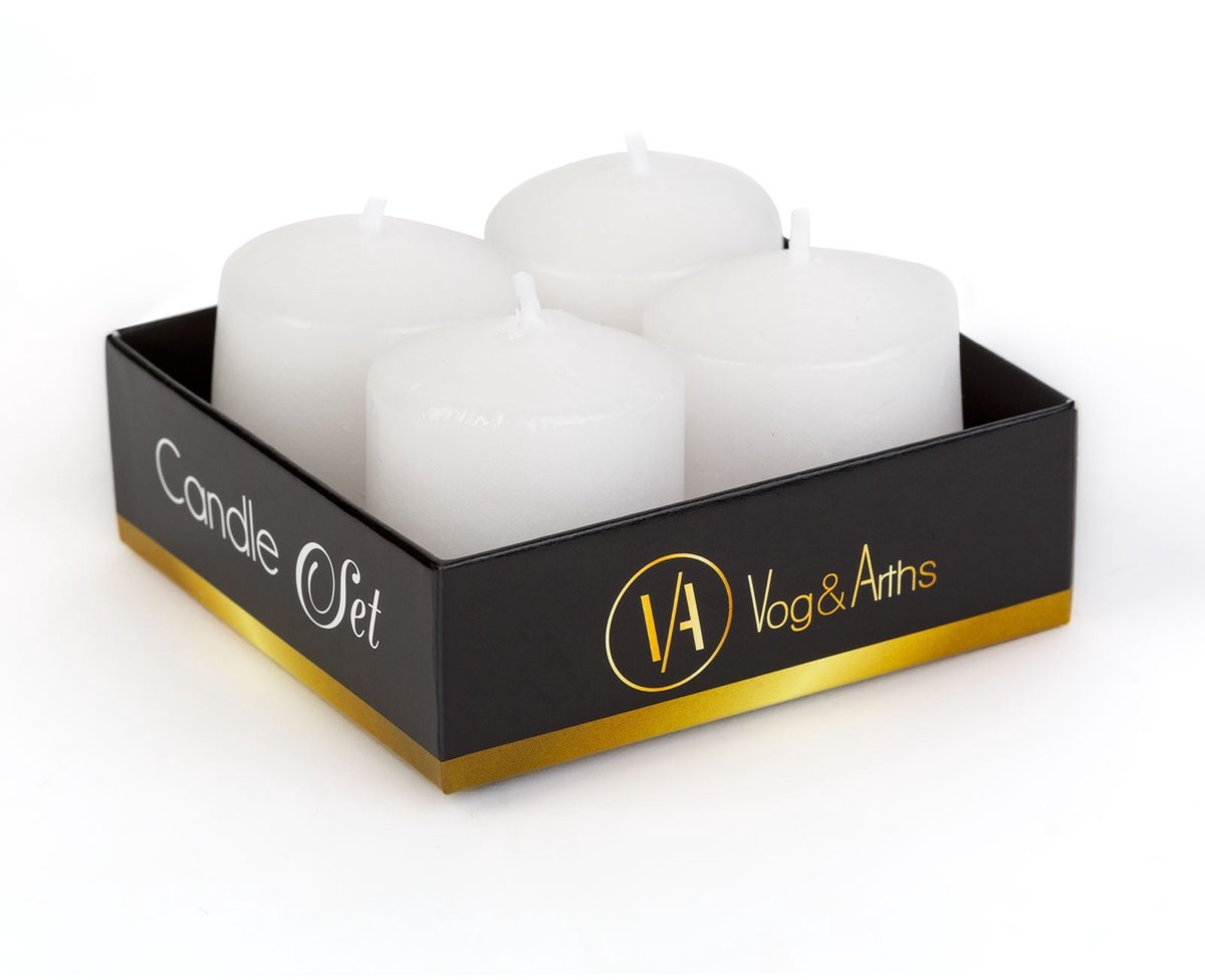 Kaarsenset - wit, ongeparfumeerd - 4 x 45 g 1 Stuks [58813D]
