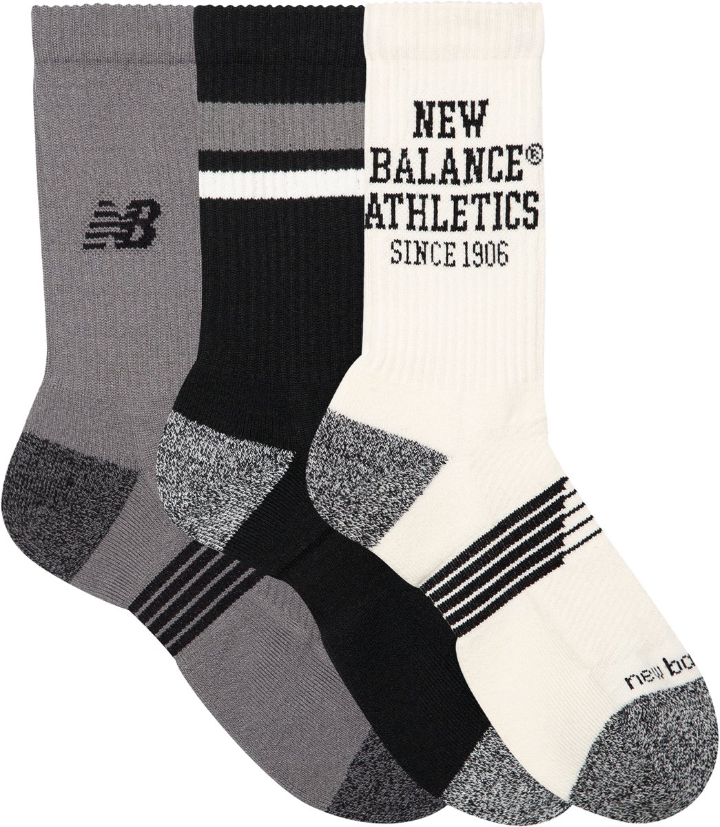 New Balance Active Graphic Crew Socks 3 Pack Unisex Sportsokken - ASSORTED — cadeau in Cadeau-ideeën - foto 4