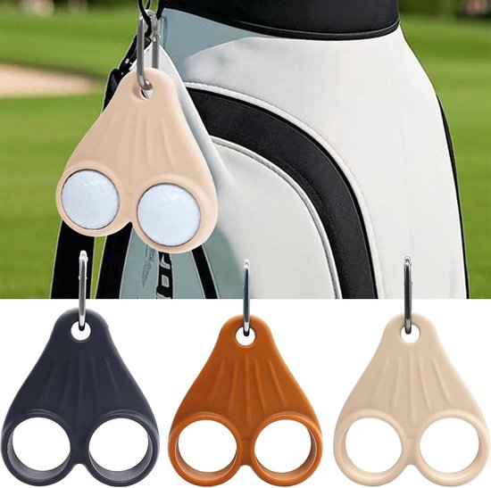 Golfbal Zak Houder - Opbergtas - Golf Accessoires - Draagbare Golfbal Opbergtas - Handig Cadeau Geschenk voor Golfers - Bruin van Merkloos — afbeelding 3