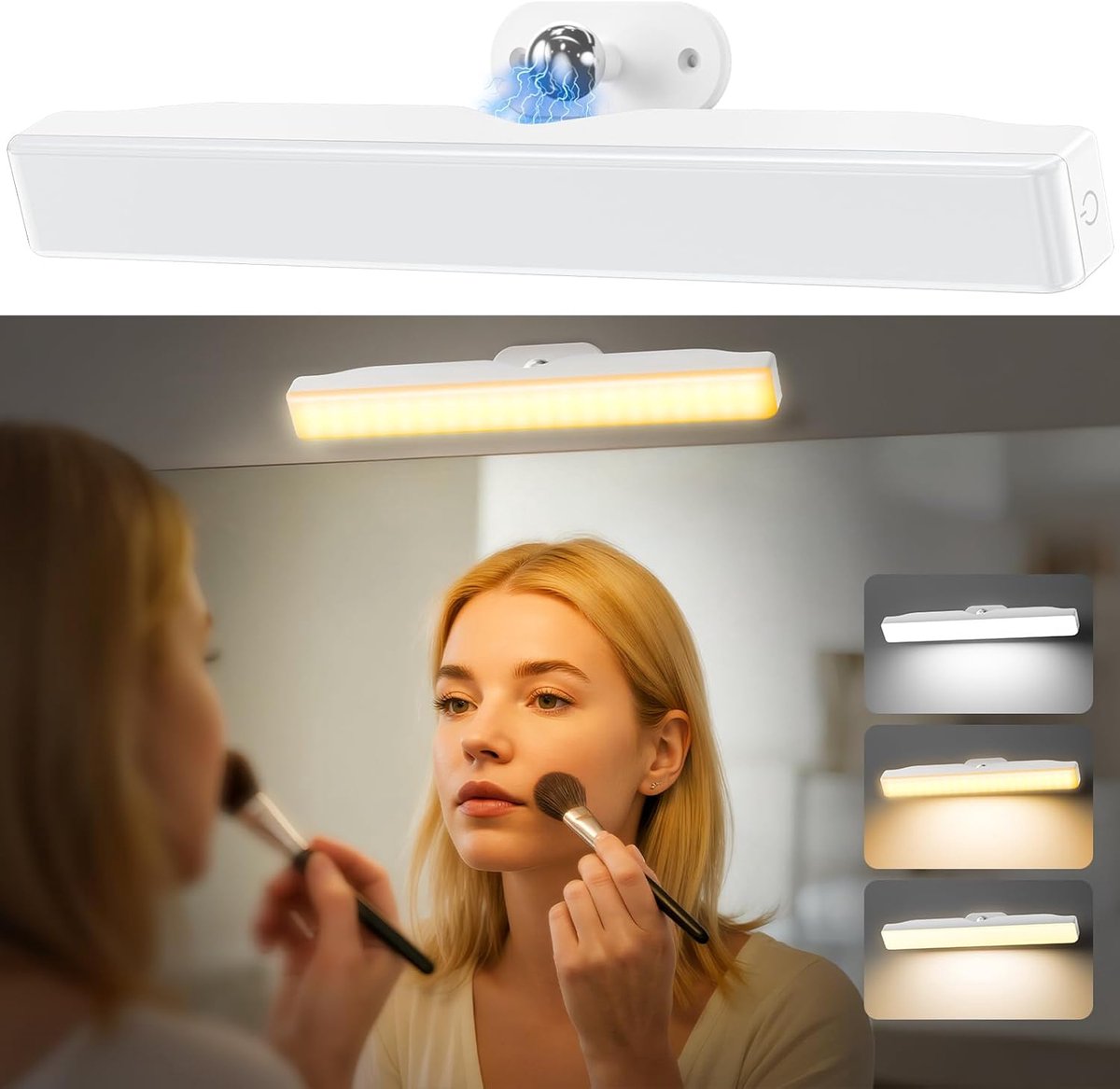 Spiegel Verlichting - Dressing Lamp - Make-up Aanbrengen - Draadloos Oplaadbaar - 28.5 cm Lengte - Wit
