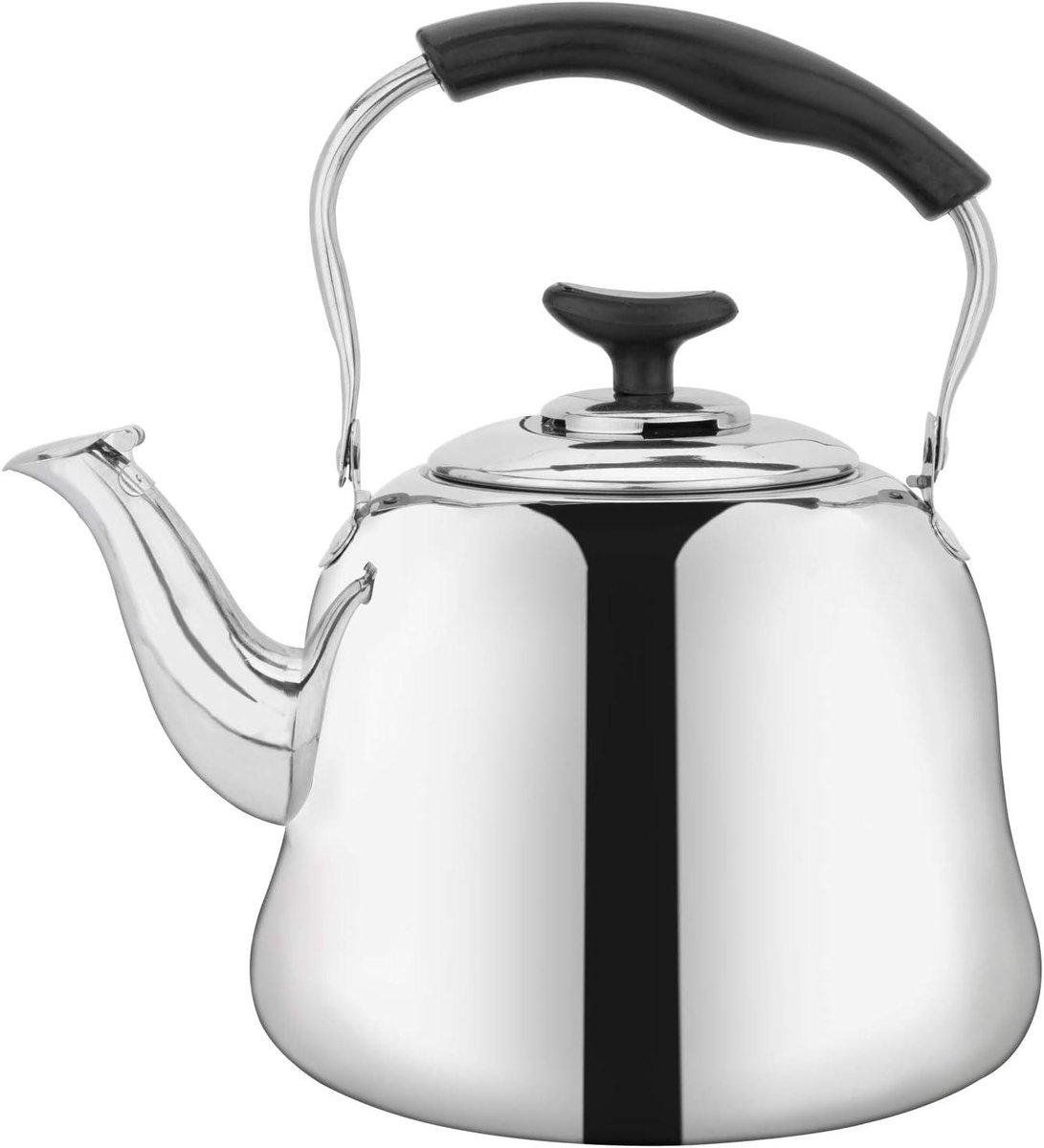 Stalen Theeketel - 2 Liter - Whistling Stovetop Theeketel met Theesleeve - 1 Stuk - Zilver