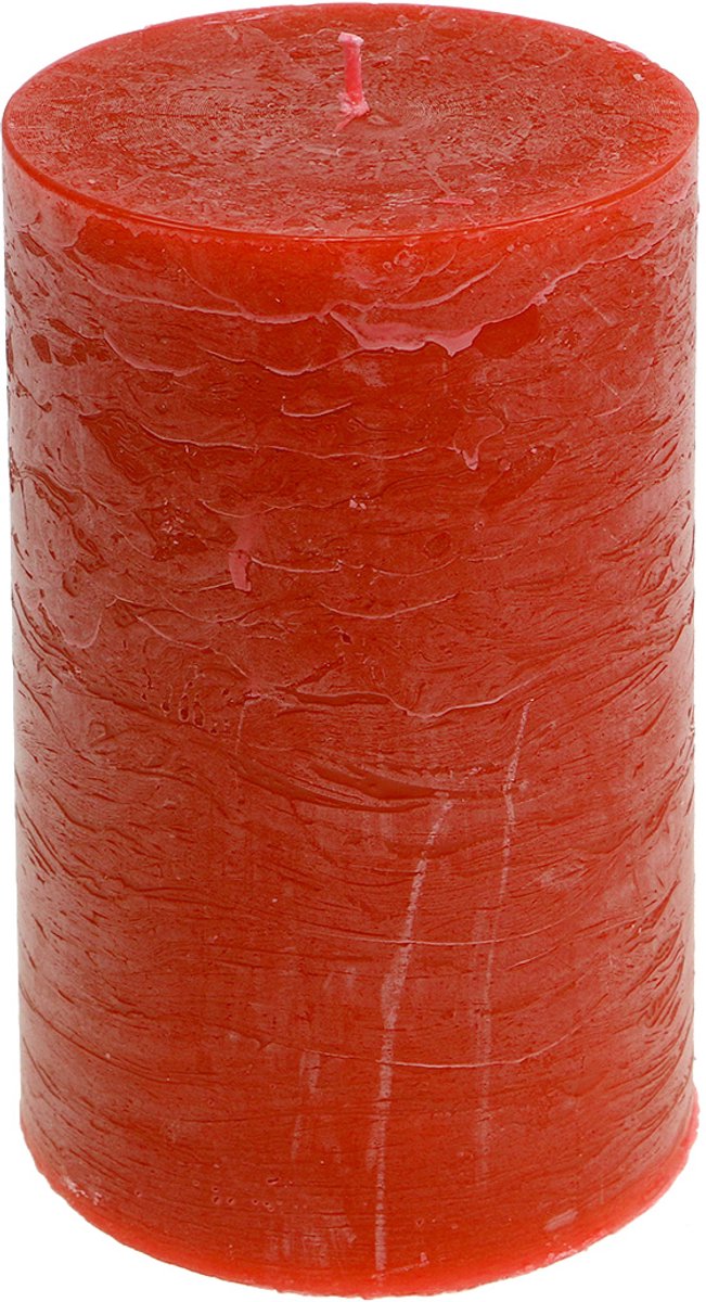 Effen gekleurde kaarsen oranje 85x150mm 2st, 2 Stück