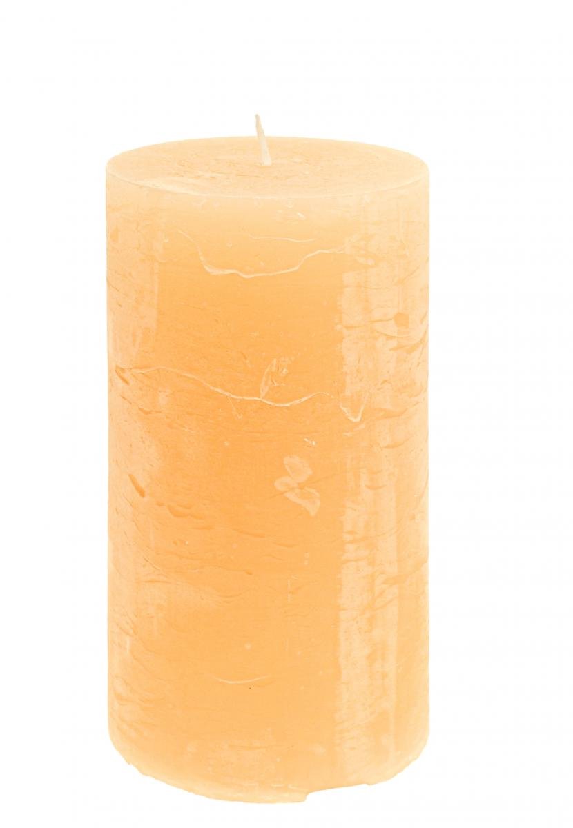 Viana Kaarsen abrikoos lichtgekleurde stompkaarsen 85×150mm 2st, 2 Stück oranje
