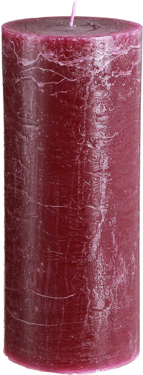Viana Bessen pilaarkaarsen, 85 x 200 mm, set van 2, effen gekleurd, voor dec Rood