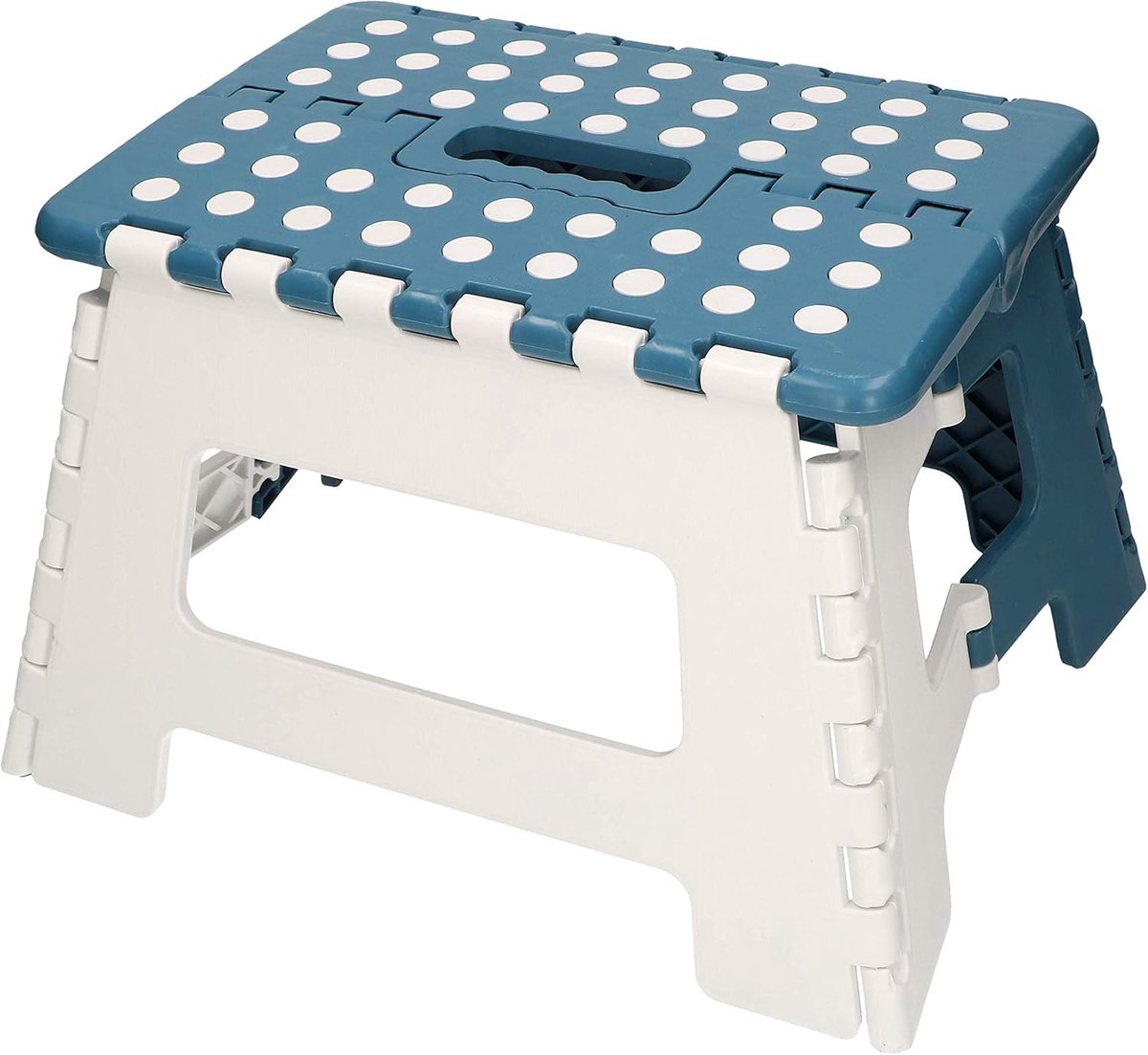 Kinderkrukje - Anti-Slip Kinderkruk - Kinder kruk - Krukken - Opvouwbare Kruk - Opstapkruk - 20 x 20 x 30 cm - 30 cm Hoog - 1,2 Kg - Wit en Blauw - van Imperatoris