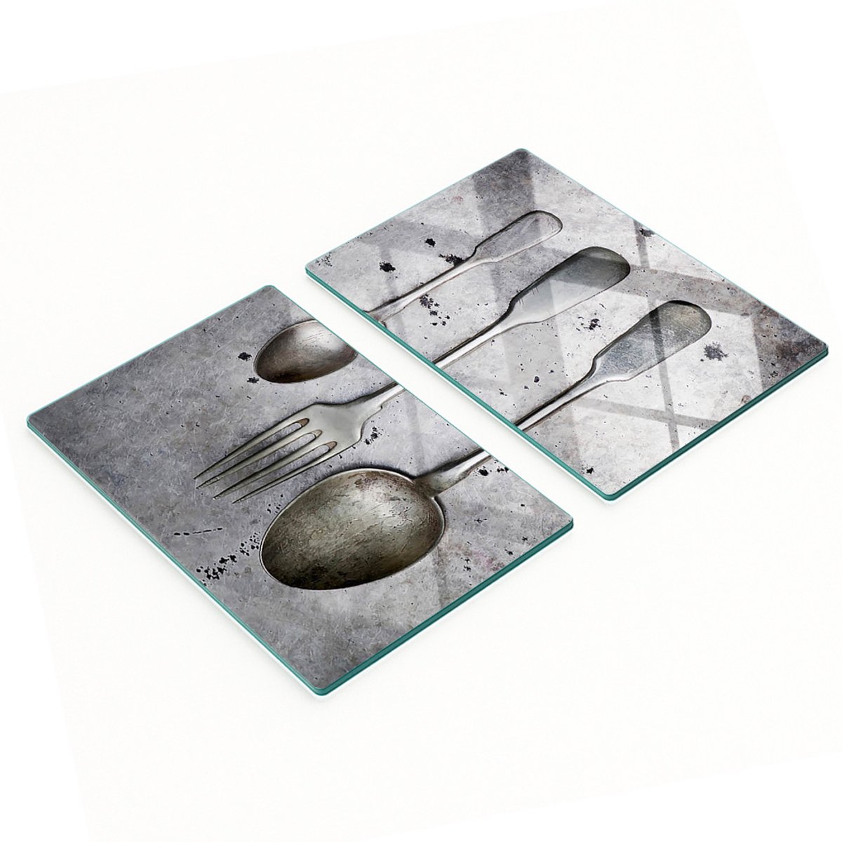 Multifunctionele decoratieve snijplanken van gehard glas voor de keuken, 2x40x52 cm