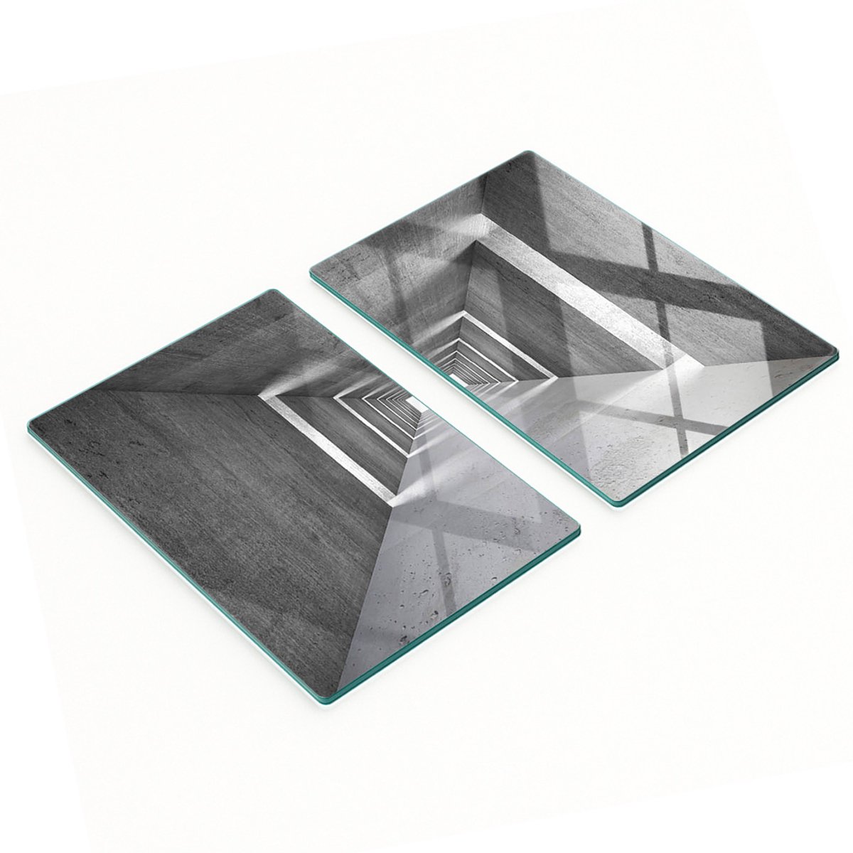 Multifunctionele decoratieve keukenplanken van gehard glas en beton, 2x40x52 cm