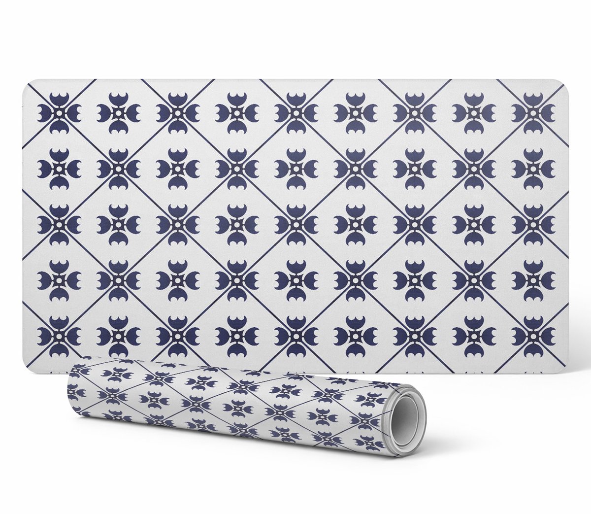 Decoratieve laptopmat met geometrisch retropatroon, 90x45 cm