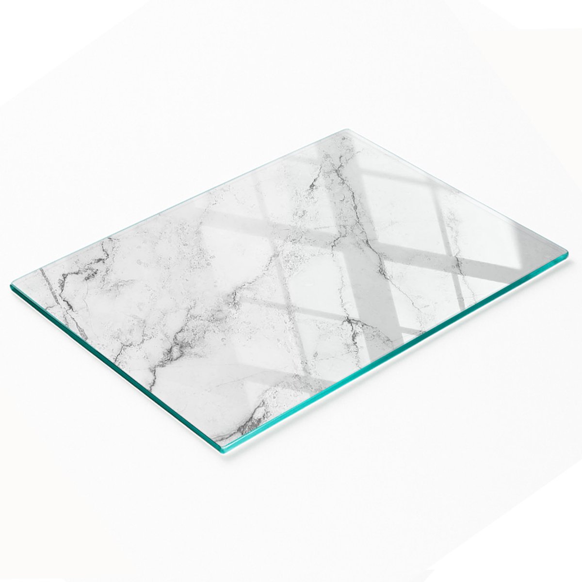 Multifunctionele decoratieve snijplank voor de keuken, gehard glas, marmerlook, 80x52 cm