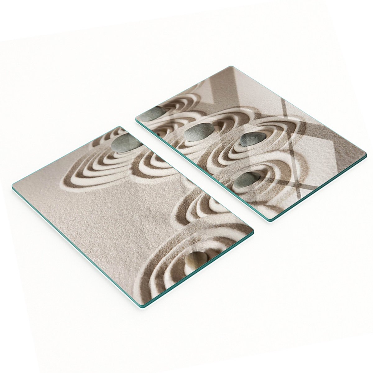 Keukenplanken van gehard glas met afbeeldingen van Zen Stones Sand, 2x40x52 cm
