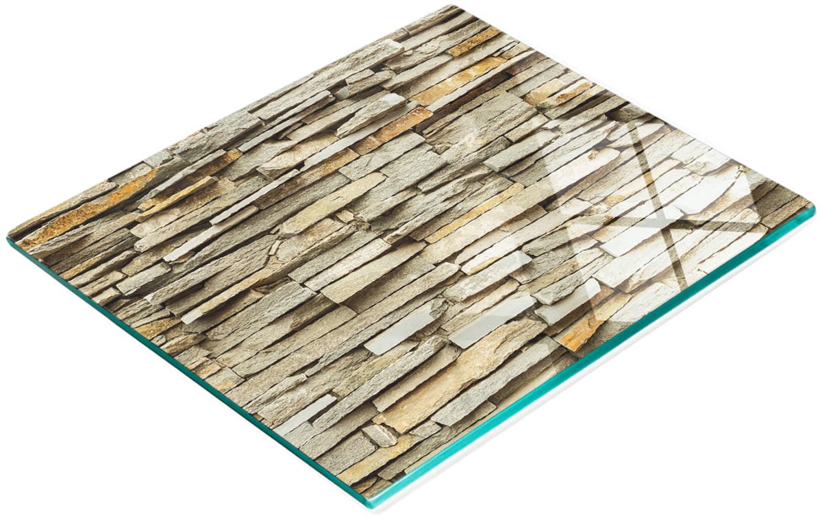 Keuken serveerplank van gehard glas met muzieknotenmotief, 60x52 cm