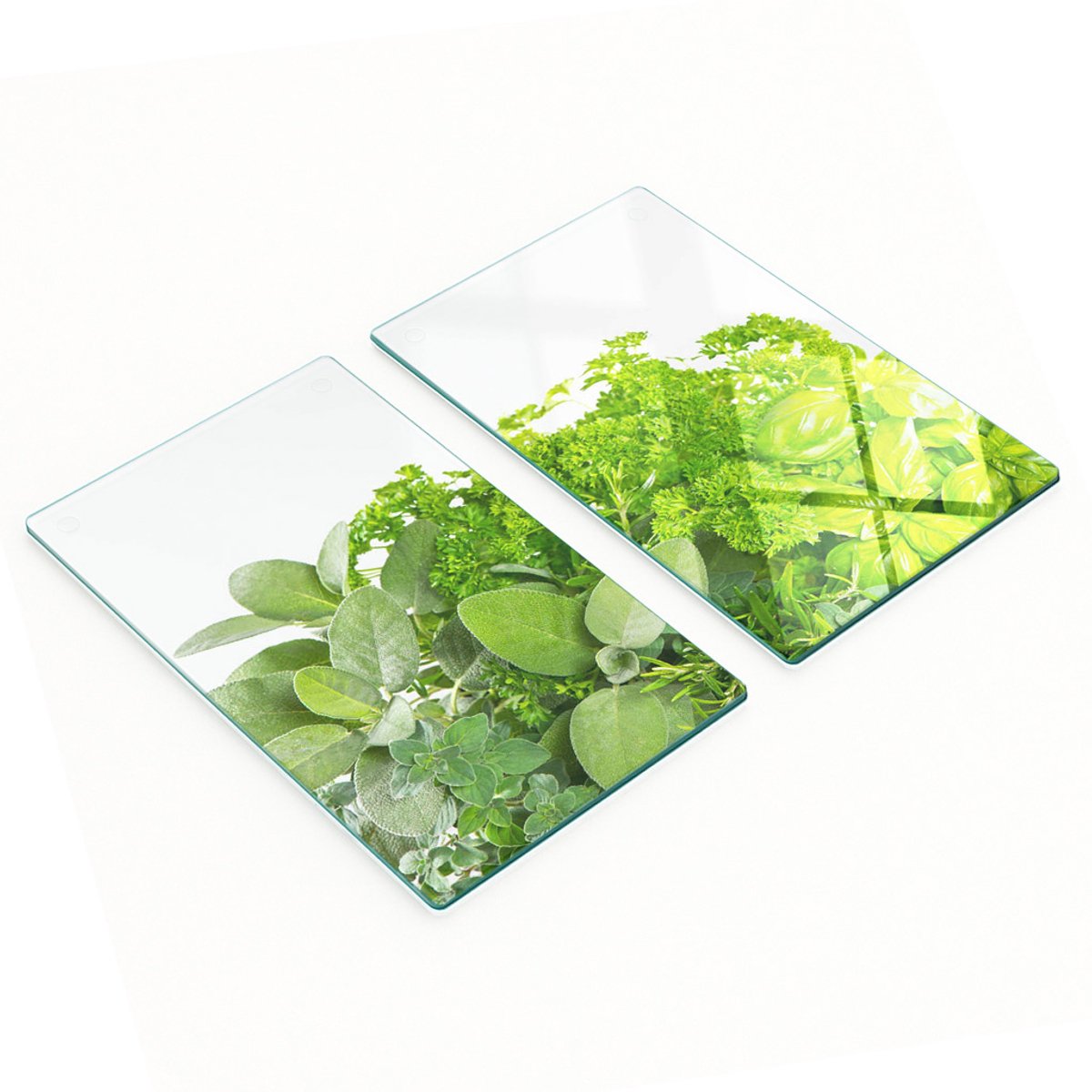 Multifunctionele decoratieve glazen borden met kruidenprint 2x30x52 cm