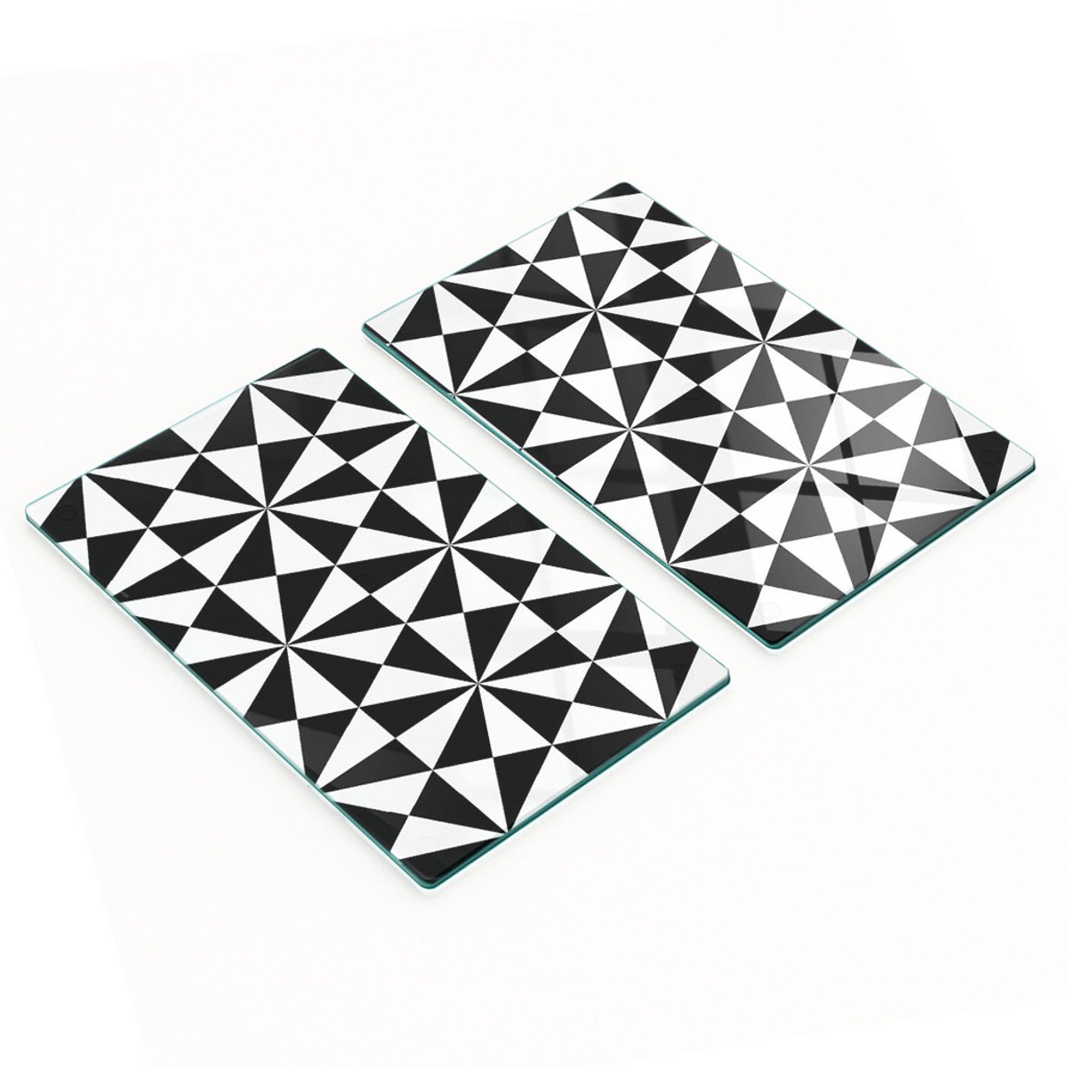 Duurzame en stijlvolle glazen borden met geometrisch patroon 2x30x52 cm