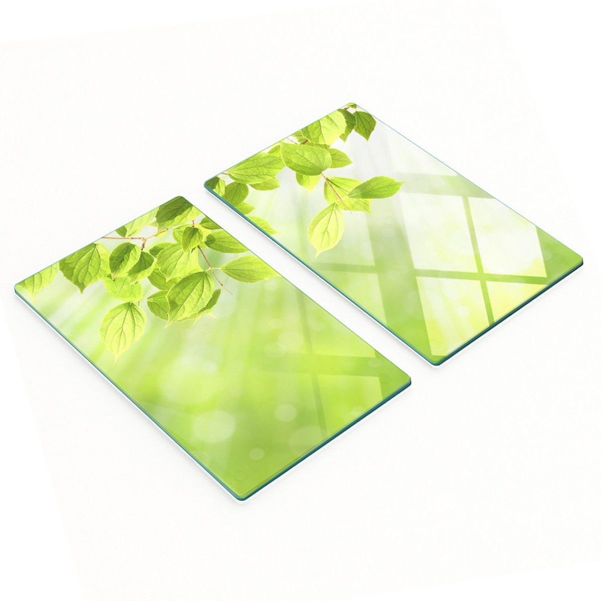 Multifunctionele decoratieve glazen borden met bladprint 2x30x52 cm