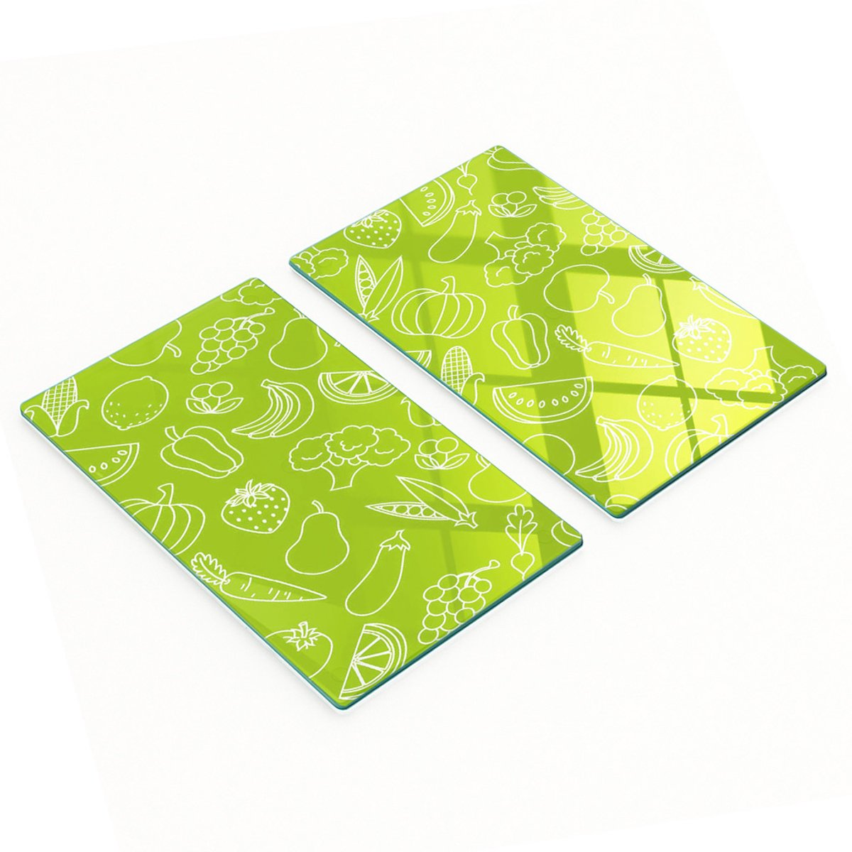 Decoratieve snijplanken van gehard glas voor fruit en groenten, 2x30x52 cm