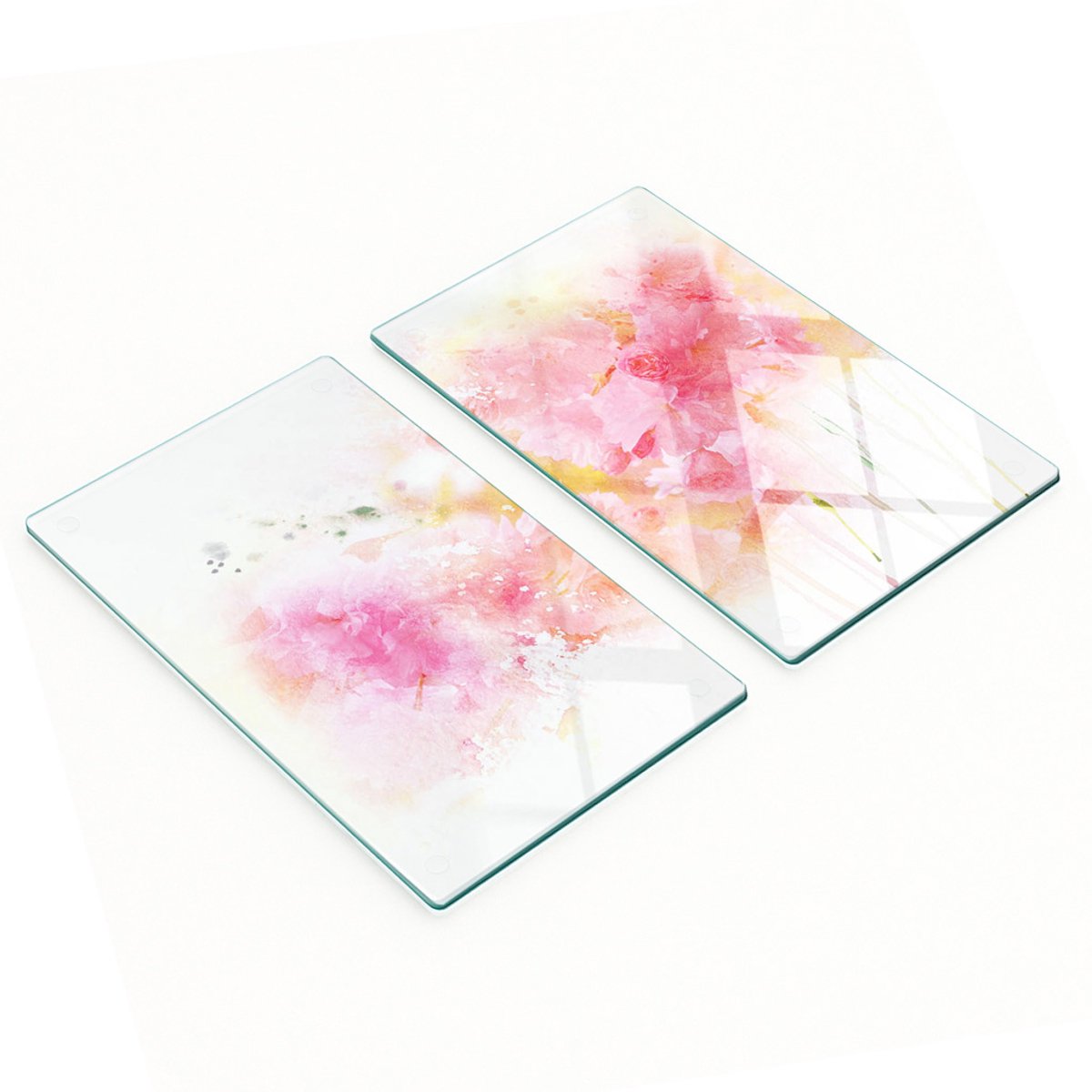 Decoratieve glazen snijplanken met bloemenmotief, 2x30x52 cm